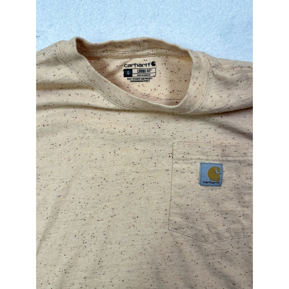 Carhartt Mens Short Sleeve Crew Neck Pocket Outdoors Loose Fit Size Small